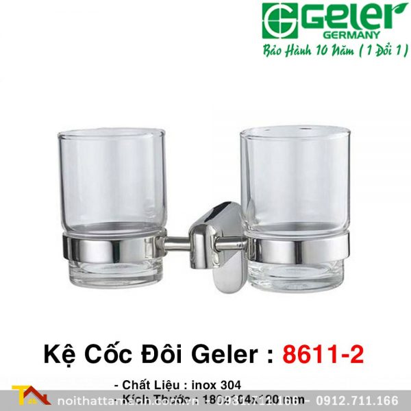 Kệ Cốc Đôi inox 304 Geler 8611-2