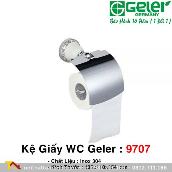 Lô giấy vệ sinh inox 304 Geler 9707