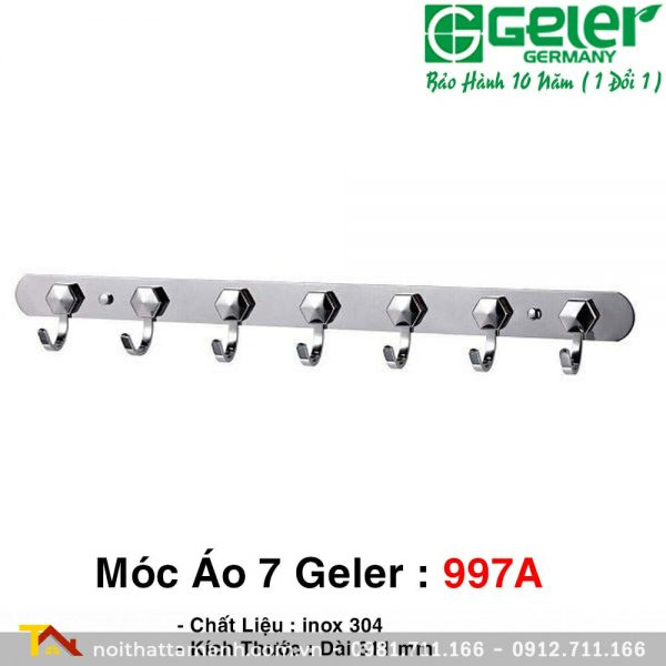 Móc áo 7 móc inox 304 GELER 997A