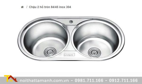 Chậu rửa bát 2 hố tròn HCG 84/45