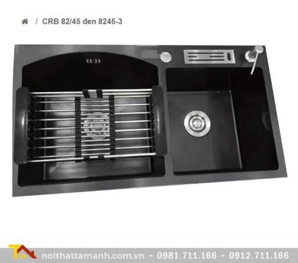 Chậu rửa bát 2 hố KOKKU 8245-3 đen