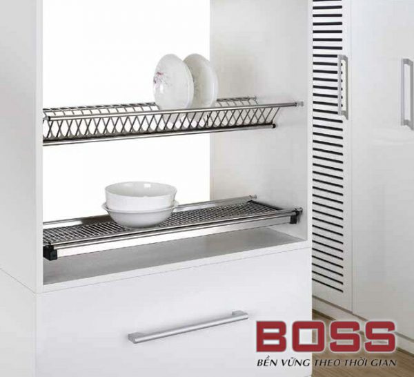 Phụ kiện tủ bếp Boss giá bát đĩa cố định dạng V bộ 2 tầng BL 8117