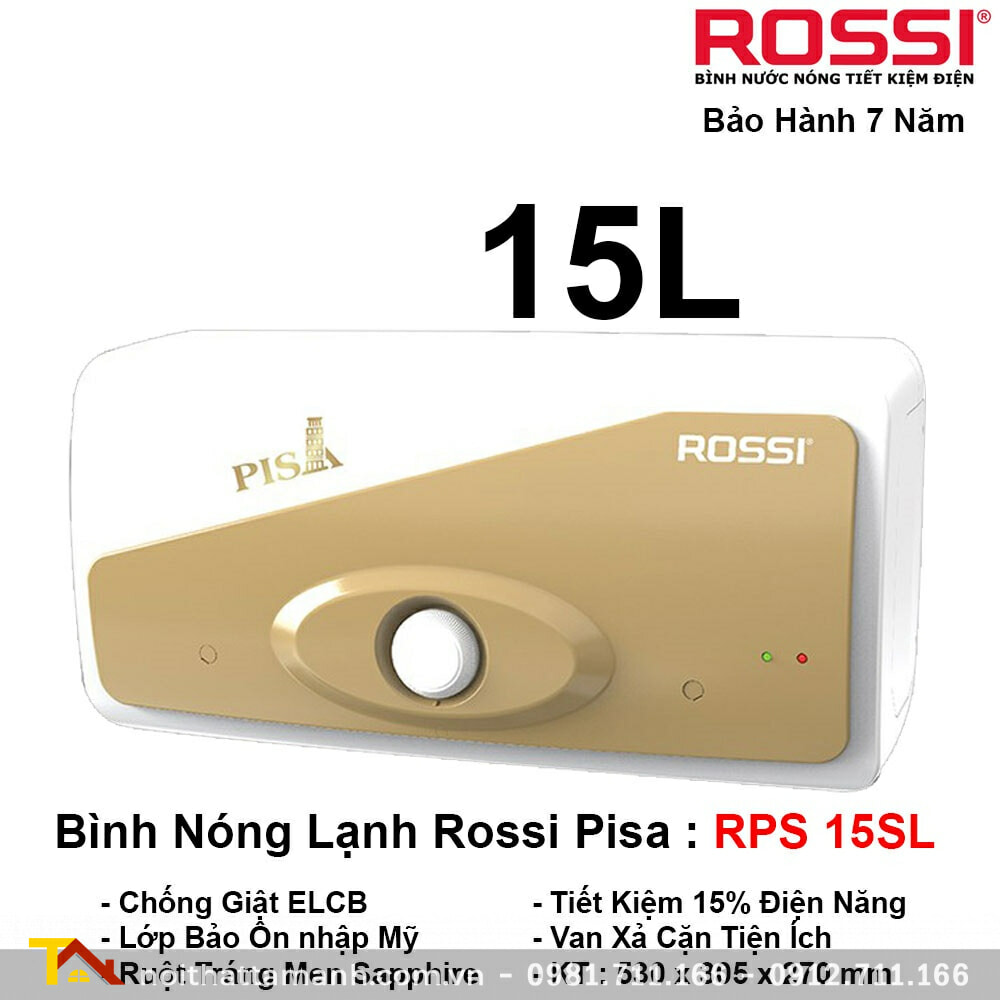 Bình nóng lạnh Rossi PISA RPA15SL 15L
