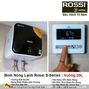 Bình nóng lạnh Rossi S-Series RSS20SQ 20L