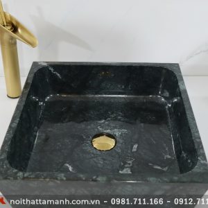 Chậu Lavabo đá tự nhiên Vuông mỏng Xanh Ấn Độ BST52