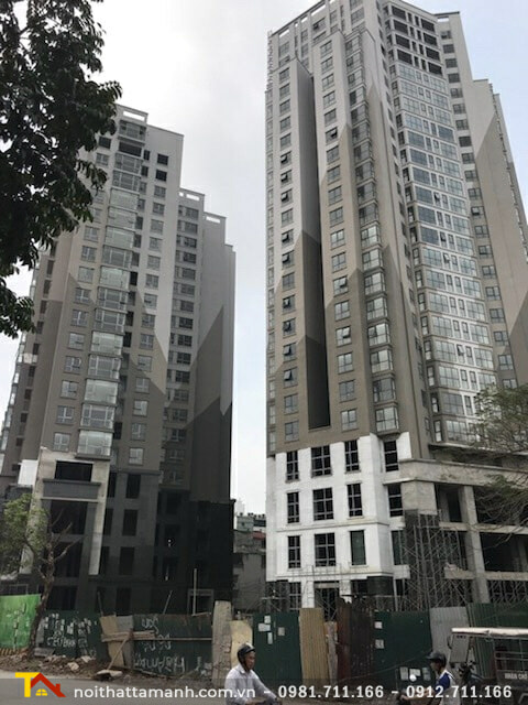 Hình ảnh công trình ốp lát cho Tòa CT3 chung cư Yên Hòa, Cầu Giấy, Hà Nội.