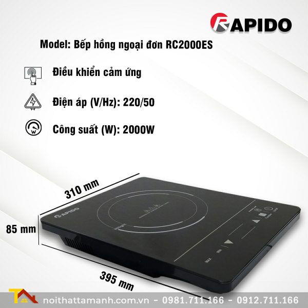 Bếp hồng ngoại Đơn RAPIDO RC2000ES