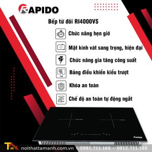 Bếp từ đôi RAPIDO RI4000VS