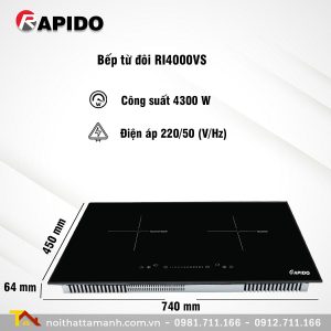 Bếp từ đôi RAPIDO RI4000VS