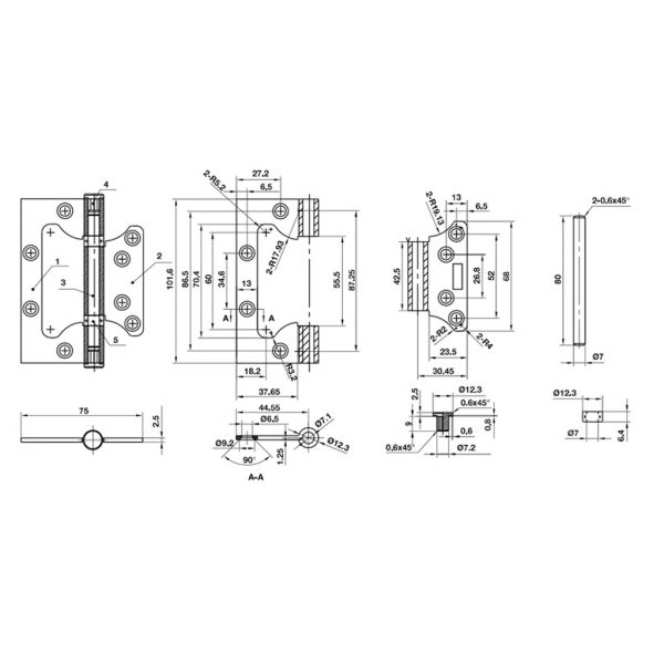 Bản lề âm dương Hafele 926.20.355