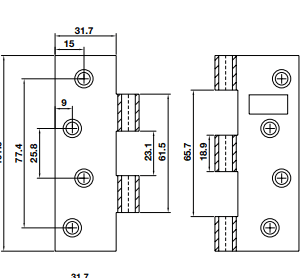 Bản lề lá Hafele 926.20.343