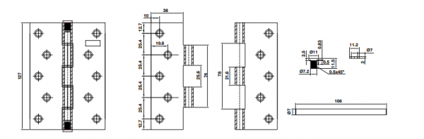 Bản lề lá Hafele 926.20.345