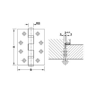 Bản lề lá chống cháy Hafele 926.98.068