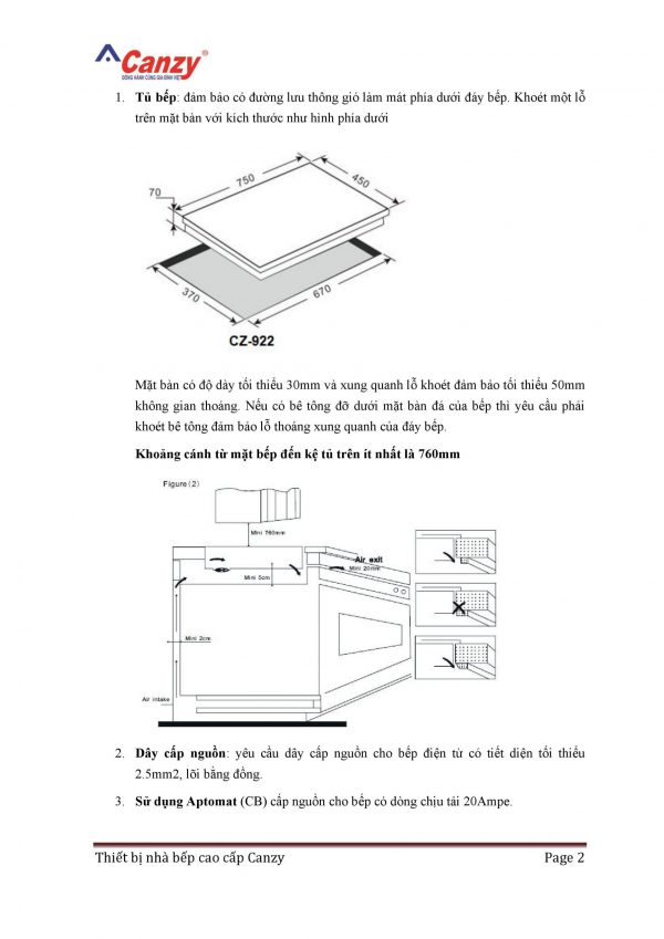 Bếp điện từ Canzy CZ 922