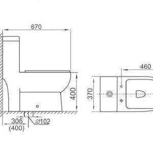 Bồn cầu 1 khối CLARA CT-104SS