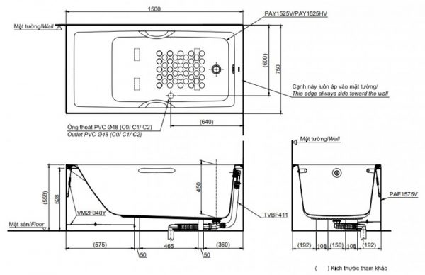 Bồn tắm TOTO PAY1525VC