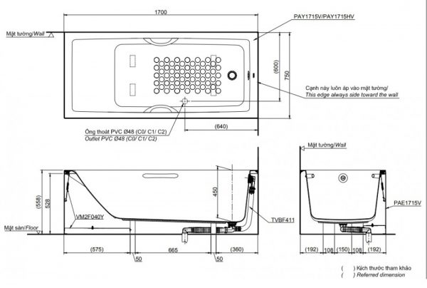 Bồn tắm TOTO PAY1715HVC