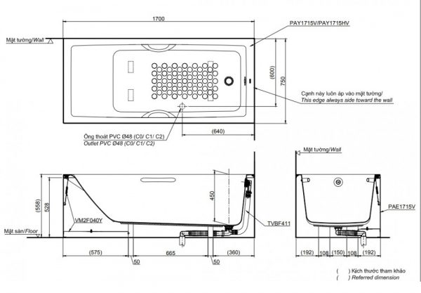 Bồn tắm TOTO PAY1715VC