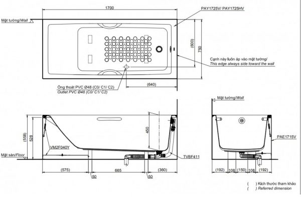 Bồn tắm TOTO PAY1725VC