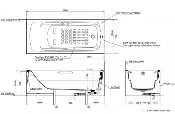 Bồn tắm TOTO PAY1735VC