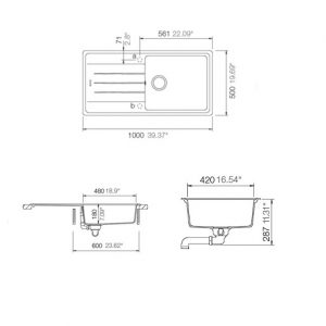 Chậu đá Hafele Antonius HS-GSD10050 570.32.830