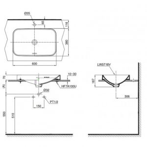 Chậu đặt bàn lavabo TOTO LT5716