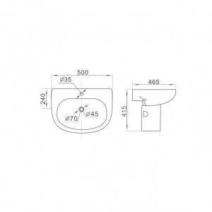 Chậu dương vành lavabo CLARA CB-305