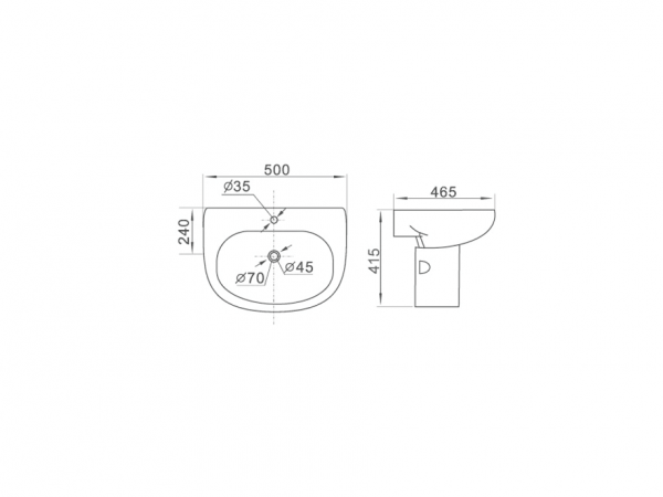 Chậu dương vành lavabo CLARA CB-305