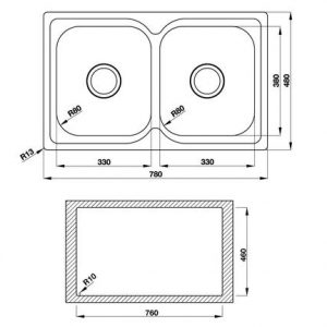 Chậu rửa bát Hafele HS19-SSN2R90 