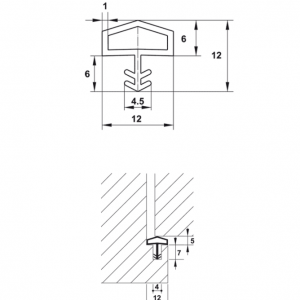 Đệm khí cho cửa Hafele 950.07.602