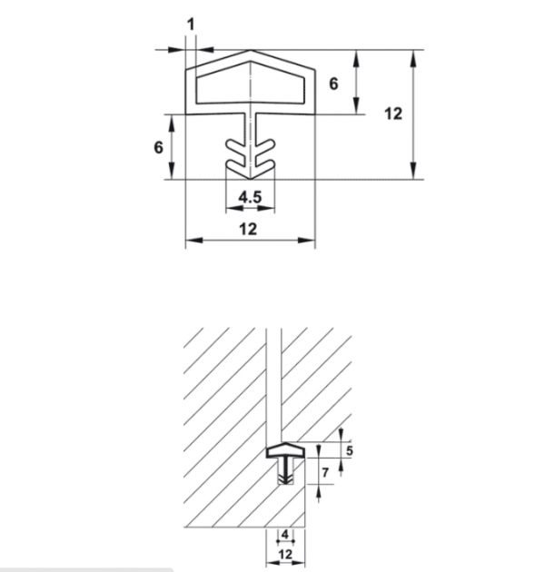 Đệm khí cho cửa Hafele 950.07.602