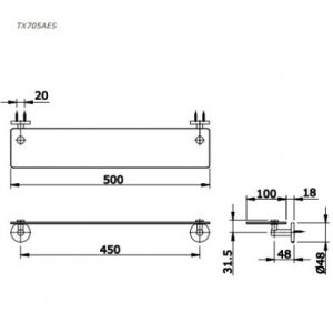 Kệ kính TOTO TX705AES