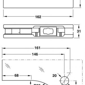 Kẹp kính Hafele 981.00.001