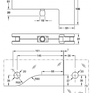 Kẹp kính Hafele 981.00.031