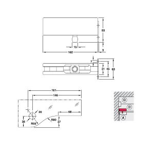 Kẹp kính Hafele 981.00.111