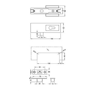 Kẹp kính Hafele 981.50.030