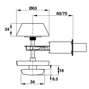 Khóa cóc 1 đầu chìa 1 đầu vặn Hafele 916.64.383