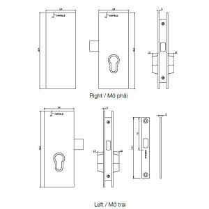 Khóa cửa kính Hafele 981.59.020