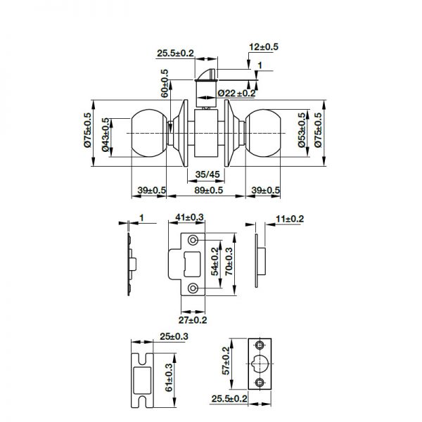 Khóa nắm tròn Hafele 911.78.925