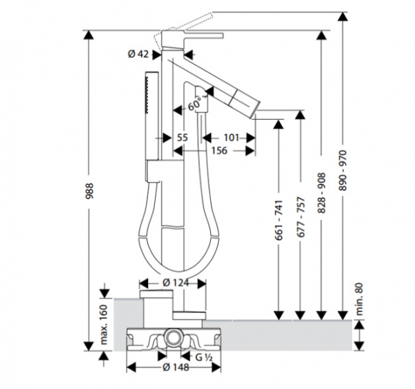 Sen tắm âm sàn STARCK 589.29.677