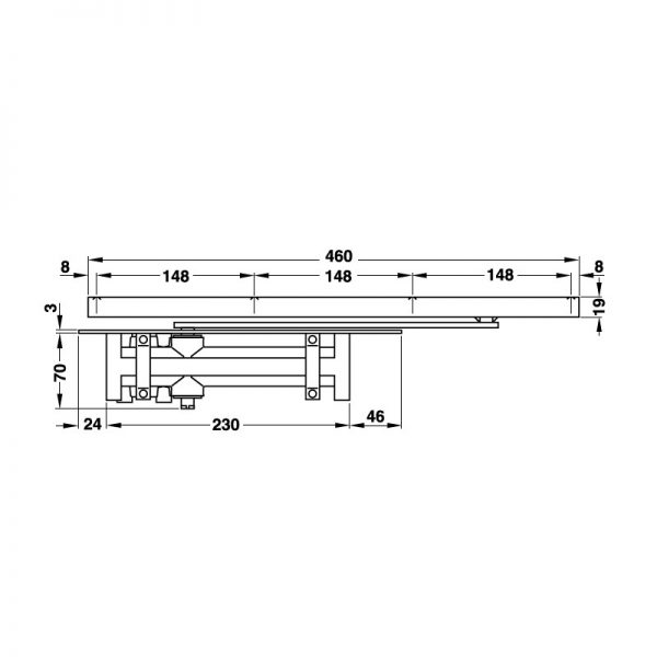 Tay co thủy lực Hafele 931.84.087