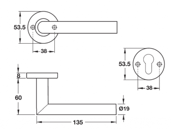 Tay gạt có lắp che Hafele 903.92.556