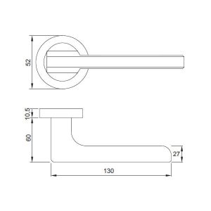 Tay nắm gạt Hafele 901.98.042