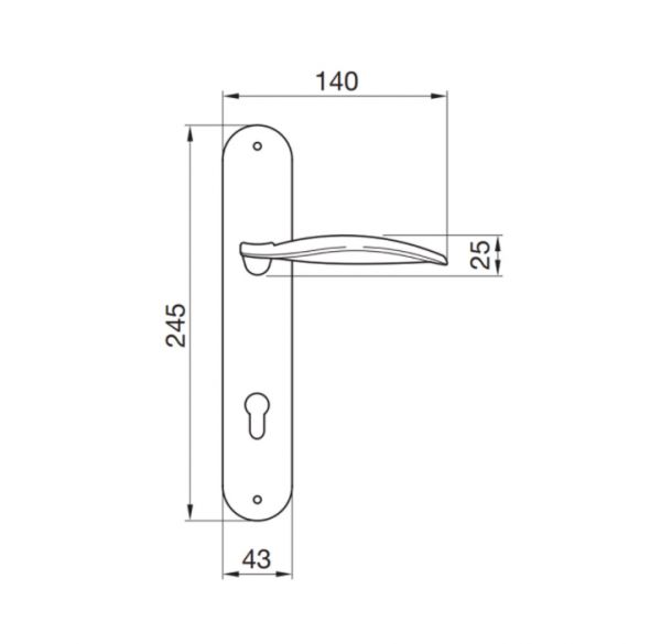 Tay nắm gạt đế dài Hafele 901.79.080