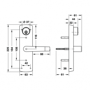 Tay nắm gạt đế dài Hafele 911.56.029