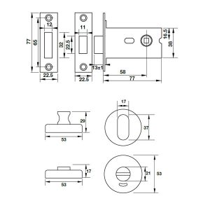 Thân khóa và chót vệ sinh Hafele 902.54.290