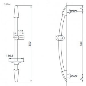 Thanh trượt sen tắm TOTO DS714R