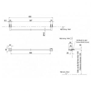 Thanh vắt khăn TOTO YT408S6RV