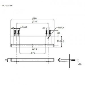 Thanh vắt khăn tay TOTO TX702ARR