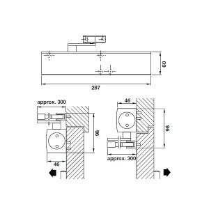 Thiết bị đóng cửa lắp âm Hafele 931.16.589